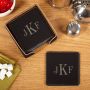 Classic Monogram Drink Coaster Set of 6 with Holder