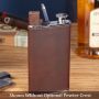 Brown Authentic Leather 2-in-1 Cigar Flask