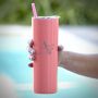 Bachelorette Party Gift Personalized Pink Tumbler with Straw Jasmine