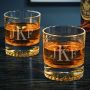 Classic Monogram Custom Churchill Whiskey Glasses Pair