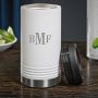 Classic Monogram Engraved White Slim Can Cooler