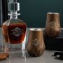 Custom Whiskey Decanter Set with Wilshire Wood Neat Glasses