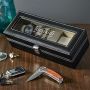 Damascus Knife Gift Set with Custom Stanford Watch Case