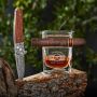 Damascus Knife Gifts with Custom Marquee Cigar Glass