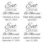 Eat Drink Be Married Custom White Wine Glass for Couple