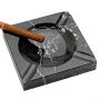Black Square Marble Cigar Ashtray Indoor / Outdoor