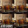 Famous Men of Whiskey Etched Rocks Glass (Select a Design)