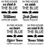 In This House Thin Blue Line Custom Square Whiskey Glass - Police Gift