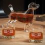Marquee Labrador Dog Decanter Set with Custom Whiskey Glasses