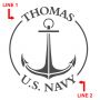 Naval Anchor Personalized Buckman Rocks Glass – Navy Gift