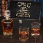 Tennessee Whiskey Draper Etched Whiskey Decanter Set
