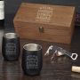 Ultra Rare Engraved Stainless Steel Wine Gift Set