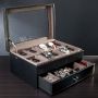 Treviso Leather Valet Box and Ten Watch Display Case (Engravable)