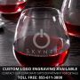Block Monogram Custom Stemless Wine Glass