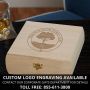 3 Line Personalized Wooden Crate Filled With Unique Groomsmen Gifts Corporate Image