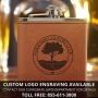 Emerson Saddle Brown Personalized Liquor Flask