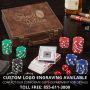 Quinton Personalized Poker Set & Whiskey Cigar Glass