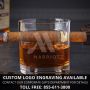 Maddux Glass Smoking Cloche with Engraved Cigar Glasses