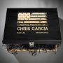 Wood Gift Box Engraved with American Heroes - Large Black