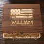 Wood Gift Box Engraved with American Heroes - Medium