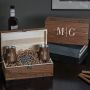 Wood Grain Neat Whiskey Box Set Engraved with Quinton