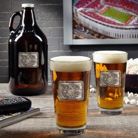 Royal Crested Custom Glass Growler with Beer Glasses