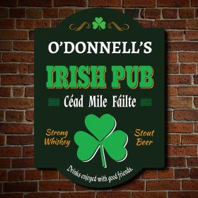Hundred Thousand Welcomes Personalized Irish Pub Sign