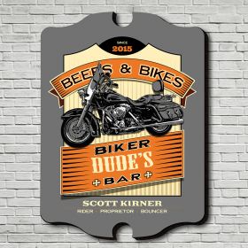 Beers and Bikes Personalized Bar Sign