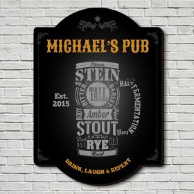 Modern Beer Personalized Bar Sign