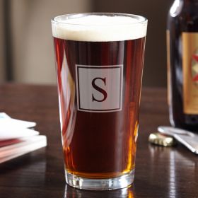 Personalized Pint Glass with Block Monogram