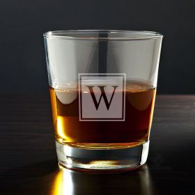Block Monogram Personalized Whiskey Glass