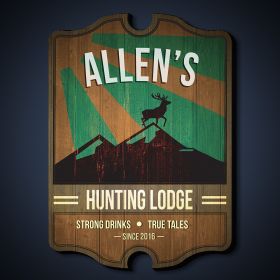 Strong & True Hunting Lodge Personalized Wall Sign