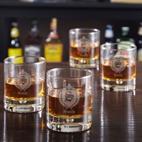 Bryne Oxford Personalized Whiskey Glasses, Set of 4
