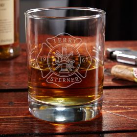 Eastham Firefighter Personalized Whiskey Glass