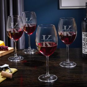 Oakmont Personalized Wine Glasses, Set of 4