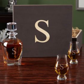 Personalized Whiskey Decanter and Glencairn Scotch Glasses