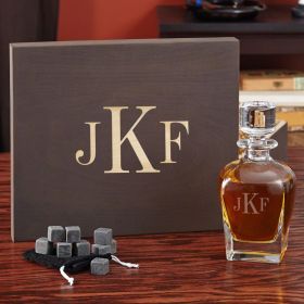 Personalized Decanter Gift Set with Custom Keepsake Box