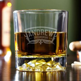 Wedding Party Engraved Fairbanks Whiskey Glass