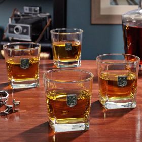 Regal Crested Rutherford Whiskey Glasses, Set of 4