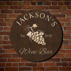 Bar Kitchen, Personalised Wine Bar Sign Metal Plaque Gifts