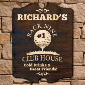 Back Nine Club House Custom Golf Sign (Signature Series)