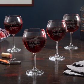 Livingston Personalized Red Wine Goblets Set of 4