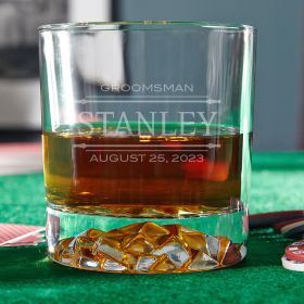 Stanford Engraved Whiskey Glass Unique Groomsmen Gift Idea