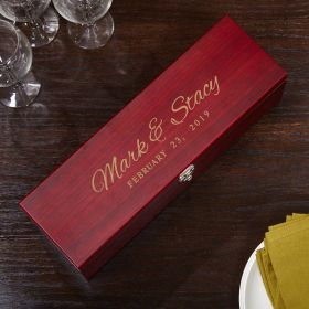 Time to Remember Personalized Wine Bottle Box 