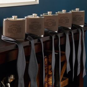 Marquee Fitzgerald Custom Flasks for Groomsmen – Set of 5