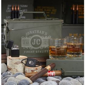 All the Vices Custom Marquee Gift Set for Men in Ammo Can