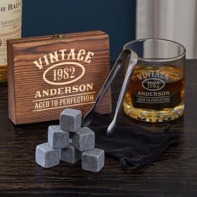 Aged to Perfection Custom Whiskey Chilling Stones Gift Set