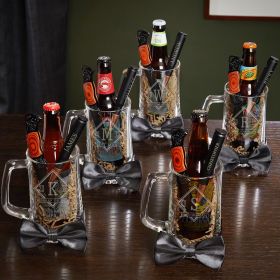 Drake Personalized Bottle Openers & Beer Mugs for Groomsmen – Gift Set for 5