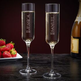 Jubilation Personalized Tall Champagne Glasses