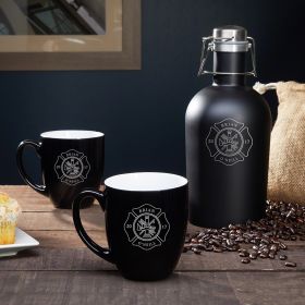 Personalized Coffee Set - Gift for Firefighters
